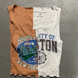Aeropostale Brown and White Graphic Tank women’s xs
